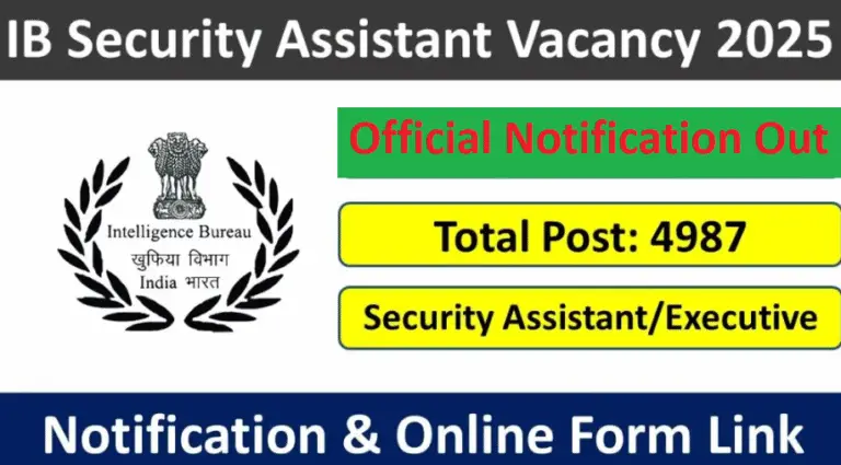 IB Security Assistant Recruitment 2025
