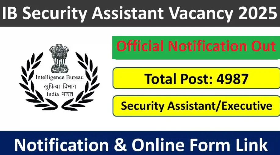 IB Security Assistant Recruitment 2025